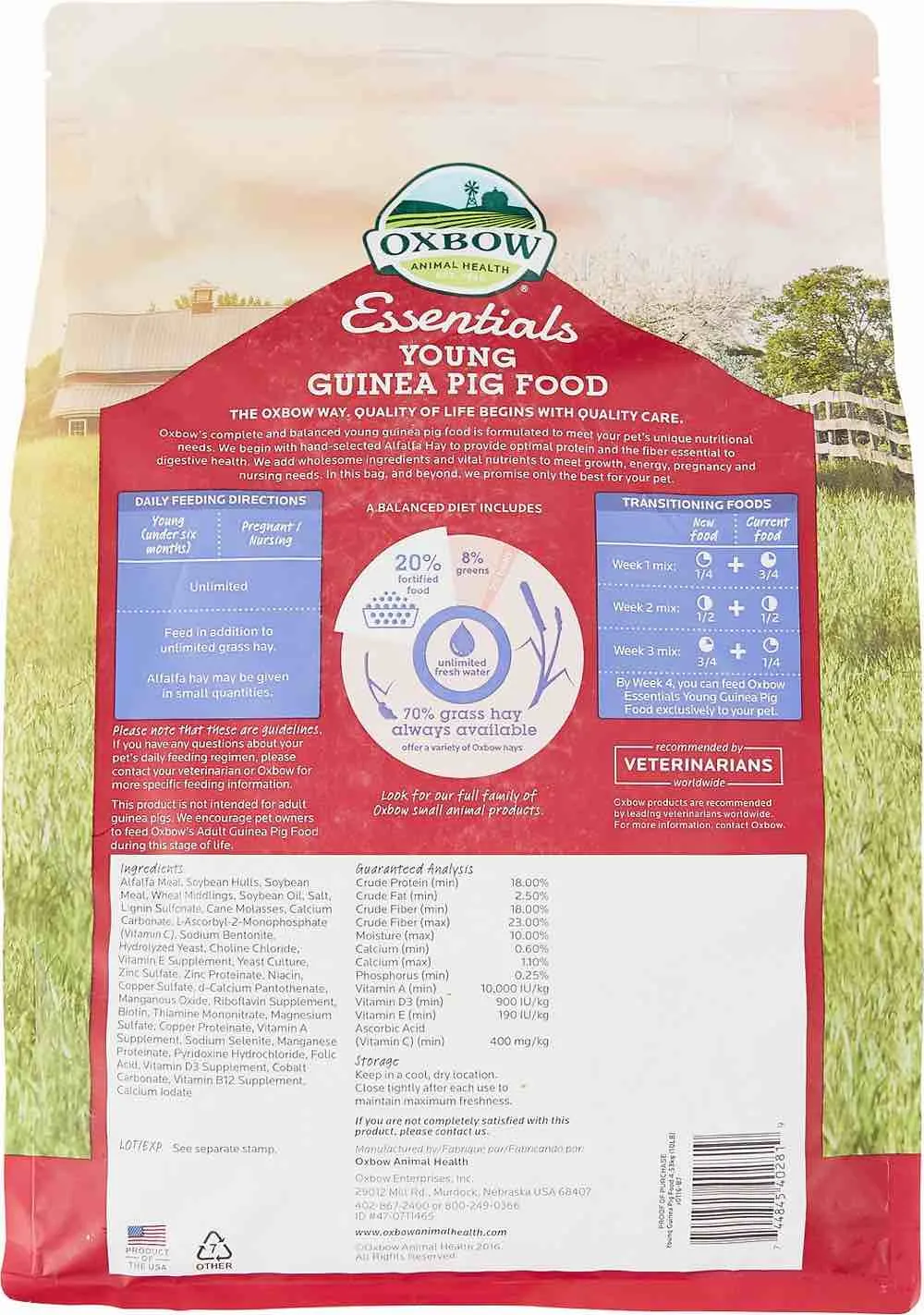 20% OFF: Oxbow Essentials Young Guinea Pig Food 10lb