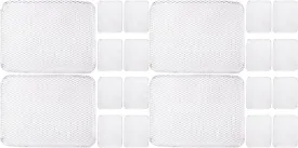 20pcs Grill Topper Rectangular Grill BBQ Disposable Grill Toppers Aluminum BBQ Mesh Grill Mat Grill Tray Broiler Pans Non Stick Baking Tools Outdoor BBQ Accessories for Baking Cooking Grilling