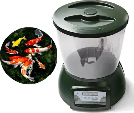 4.5L Automatic Fish Feeder for Pond Outdoor, High Capacity Dispenser With Timer for Vacations & Hot or Cold Weather - Battery Powered