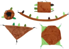 5pcs Hamster Hammock Set | Soft Plush Hideout & Play Tunnel for Guinea Pig/Sugar Glider/Small Animal | Multi - Level Cage Accessories with Swing & Ropeway