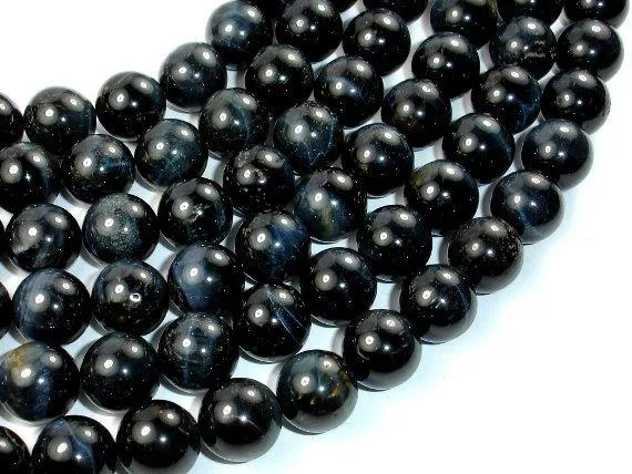 Blue Tiger Eye Beads, 12mm Round Beads