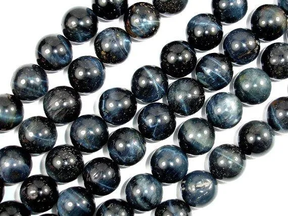 Blue Tiger Eye Beads, 12mm Round Beads