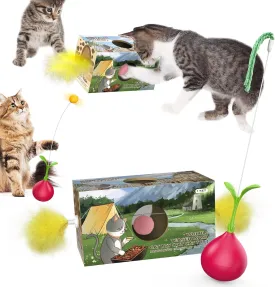Cat Toys for Indoor Cats Interactive Bored Kitten Wobble Teaser Wand Feather Toy Kitty Birthday Gift to Keep Them Busy
