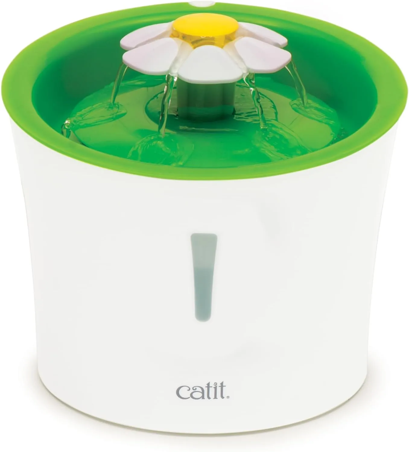 Catit Flower Fountain with Triple Action Filter, Cat Drinking Water Fountain, 3 L, Green