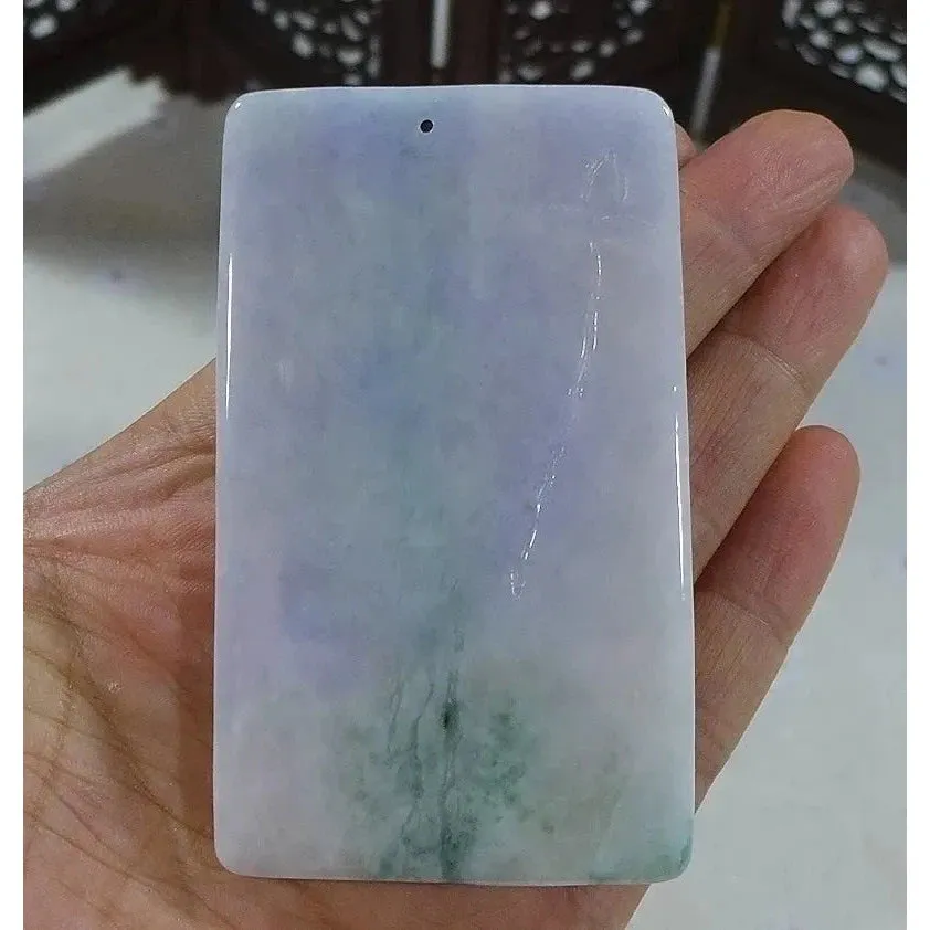 Certified Natural Type A Lavender Green Jadeite Jade Big Scene Tiger Pendant