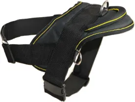 Dean and Tyler DT Dog Harness, Black With Yellow Trim, Large - Fits Girth Size: 32-Inch to 42-Inch