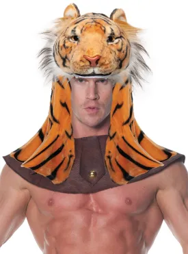Deluxe Orange Tiger Head Piece Costume Accessory