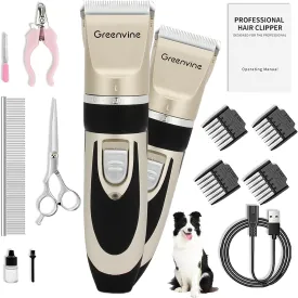 Dog Shaver Clippers,Low Noise Dog Clippers for Grooming,Pet Hair Thick & Heavy Coats Clippers Trimmers with Comb Guides Scissors Nail Sets