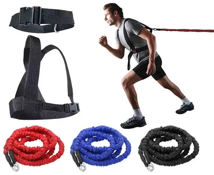 Double resistance band pull pull rope stretch track and field track and field race force explosive jump