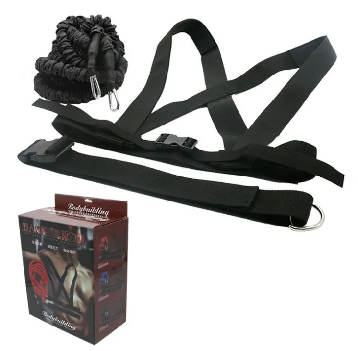 Double resistance band pull pull rope stretch track and field track and field race force explosive jump