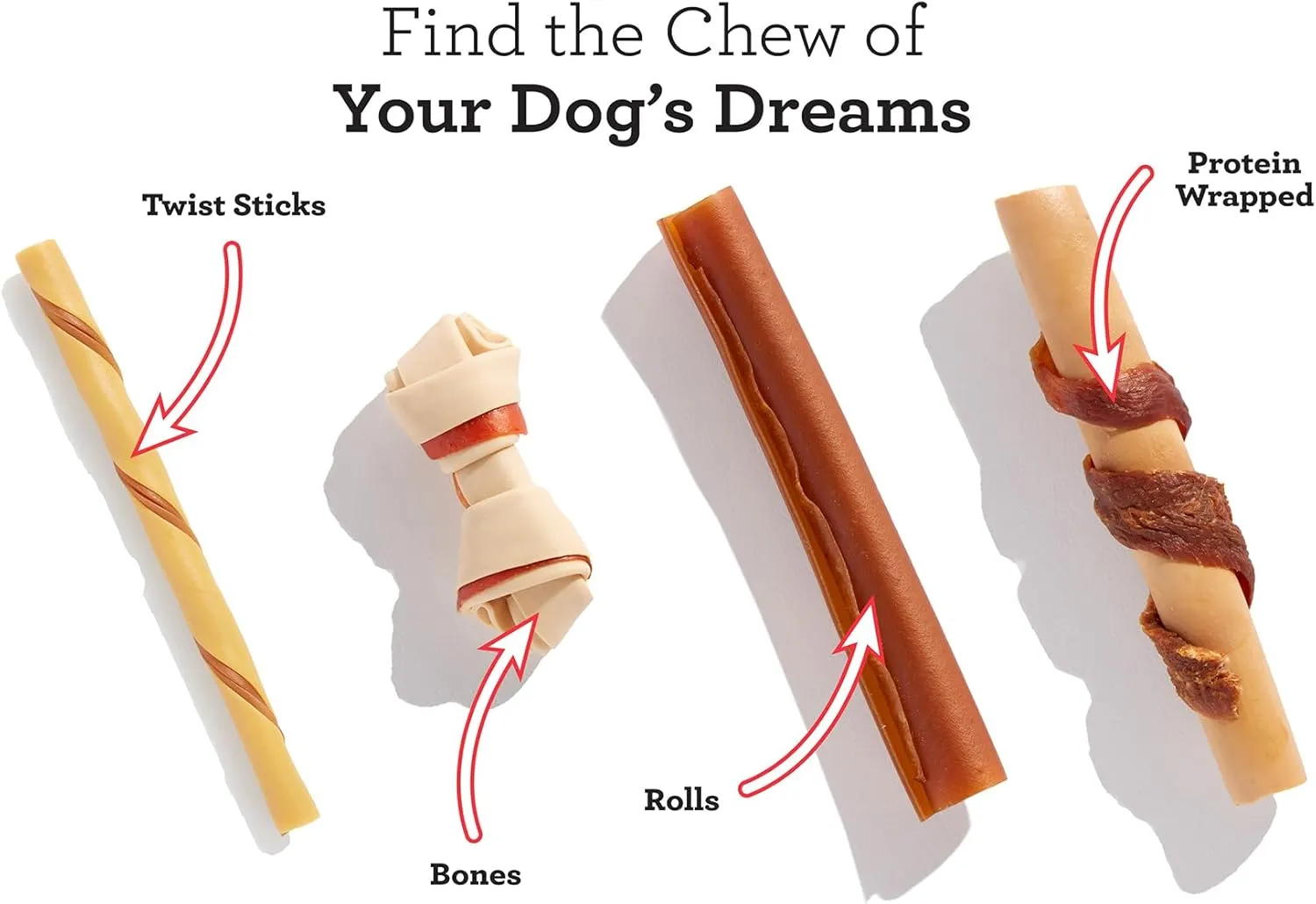 DreamBone Twist Sticks With Real Bacon And Cheese Flavor, Rawhide-Free Chews For Dogs, 50 Count (Pack of 1)
