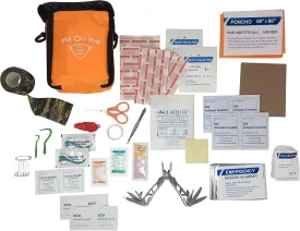 Hiking and Outdoor Adventures First Aid Kit - Deluxe with AllaQuix Stop Bleeding Gauze (Clip and Carry)