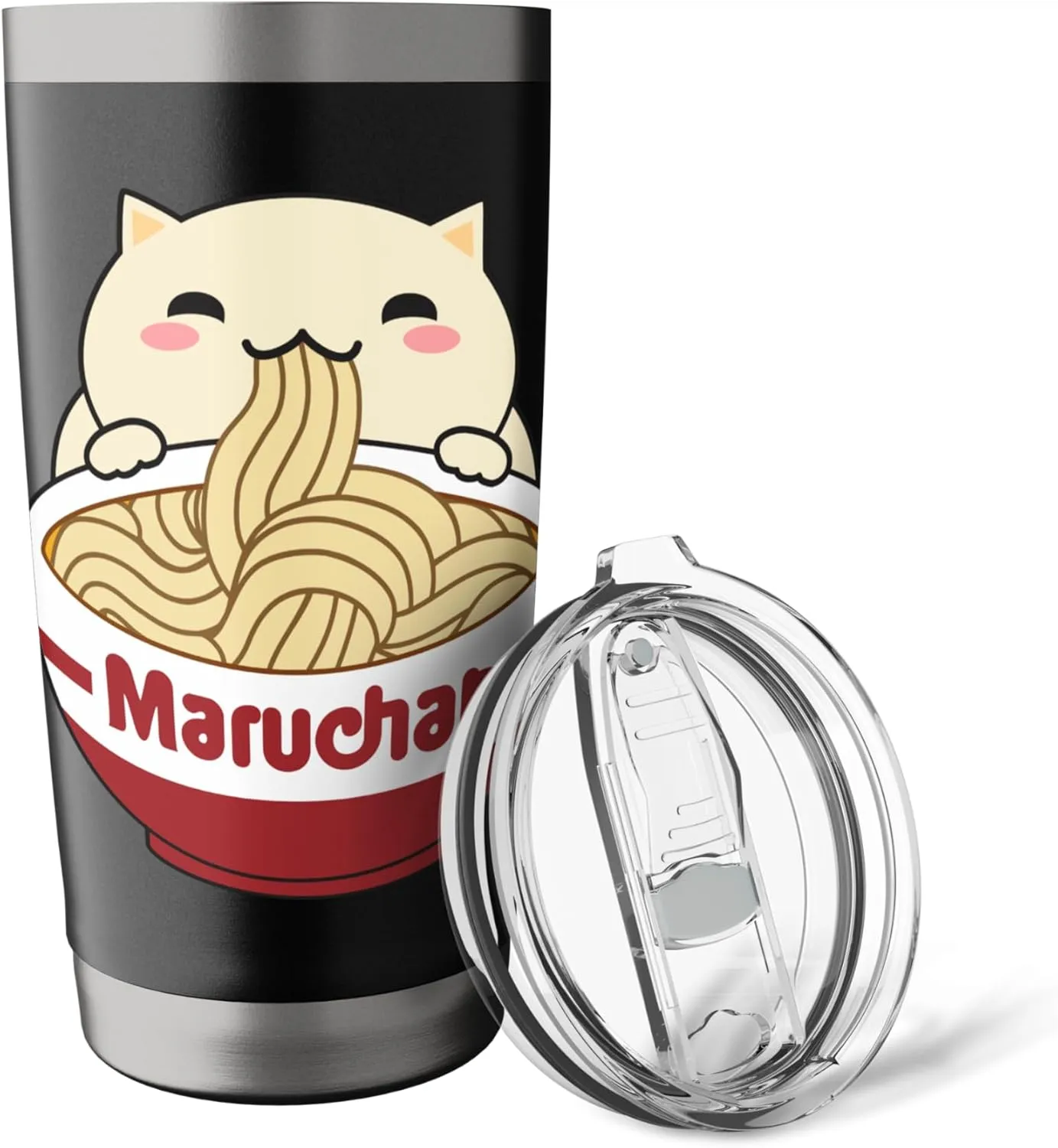 Instant Lunch Cute Cat Ramen Bowl Logo Stainless Steel Insulated Tumbler