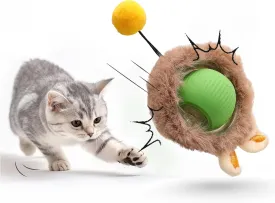 Interactive Cat Toy Ball for Indoor Cats, 2025 New Fast Self Rolling Ball Cat Toy on Carpet, Smart Interactive Automatic Cat Toy Ball for Gifts for Indoor Cats, Moving Cat Toy Ball-Plush Style(Green)