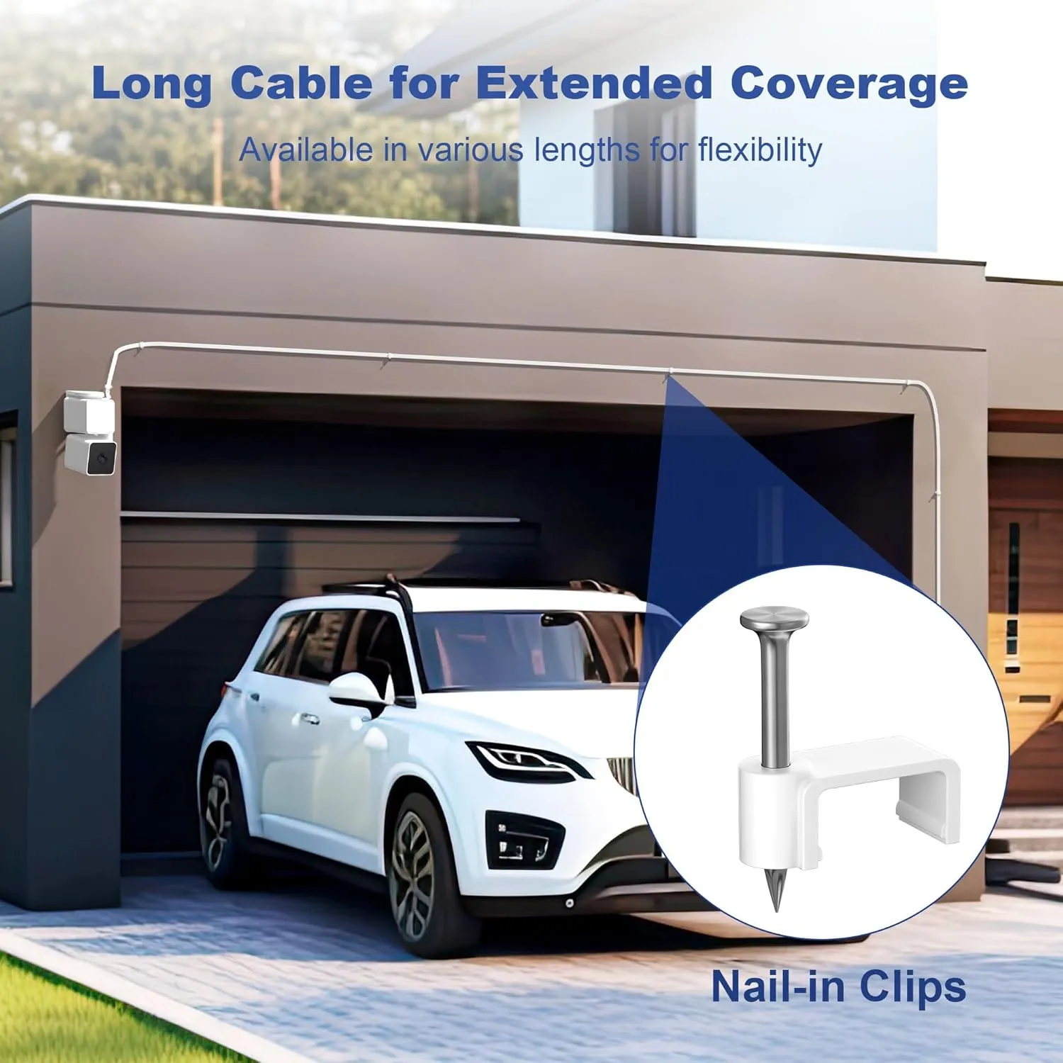 Itramax WYZE Cam Pan V3 Power Cable 20FT 2Pack,Micro USB Extension Cord 90 Degree Charger Adapter L Shaped Long Flat Charging for WYZE Pan V3 Outdoor Camera No Support Data Transfer,White 15 25 30 FT