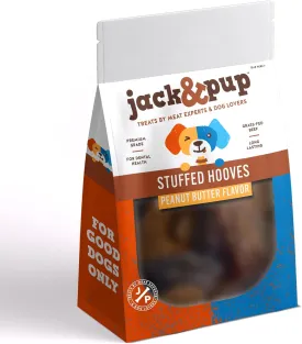 Jack&Pup Filled Cow Hooves for Dogs (5 Pack) Cow Hoofs for Dogs | Natural Dog Chews, Filled Dog Bones (Peanut Butter Flavor)