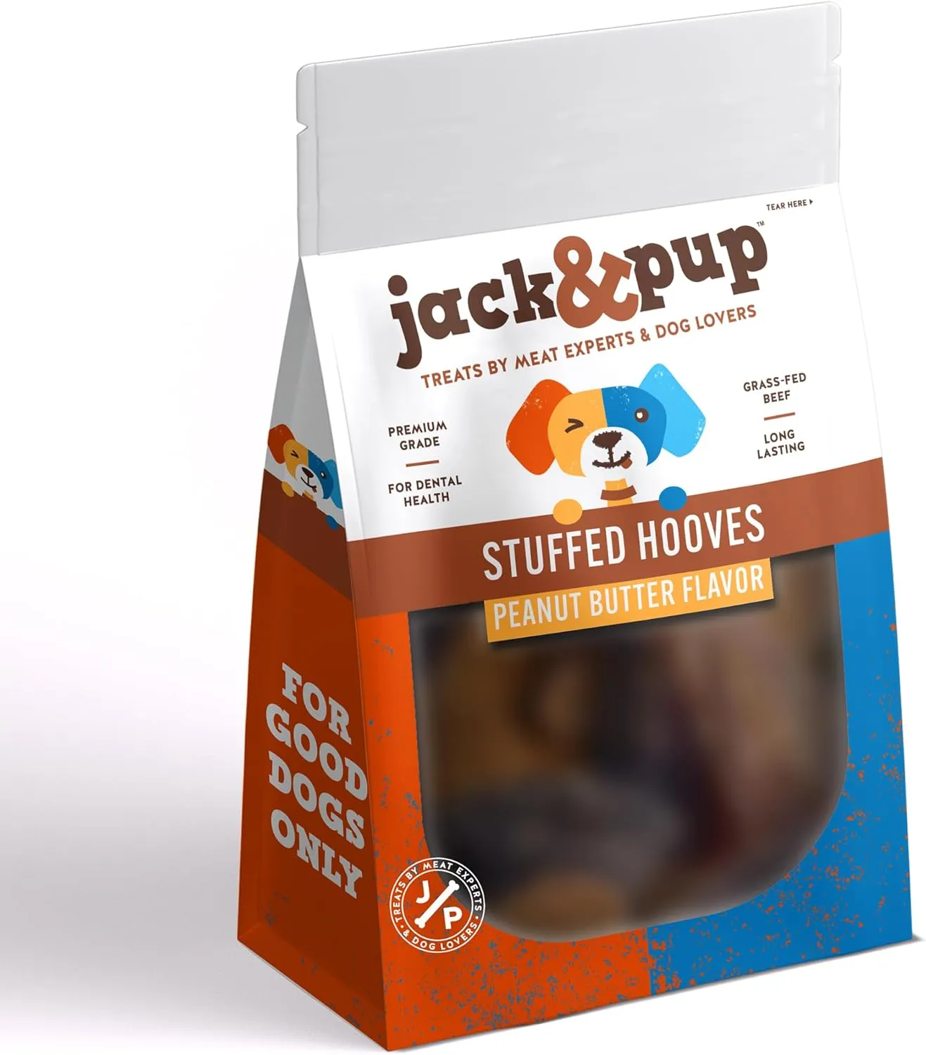Jack&Pup Filled Cow Hooves for Dogs (5 Pack) Cow Hoofs for Dogs | Natural Dog Chews, Filled Dog Bones (Peanut Butter Flavor)