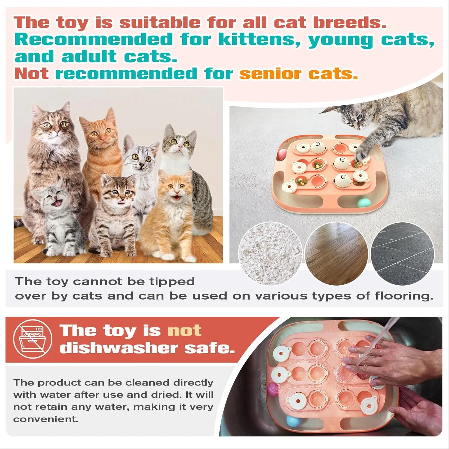 KADTC Cat Puzzle Games Level 2 in 1 Intelligence Mind Game Track Balls Kitten Food Puzzles Toy For Indoor Cats Sensory Activity Enrichment Toys Treat Feeder Entertainment Mental Stimulation Kitty Gift