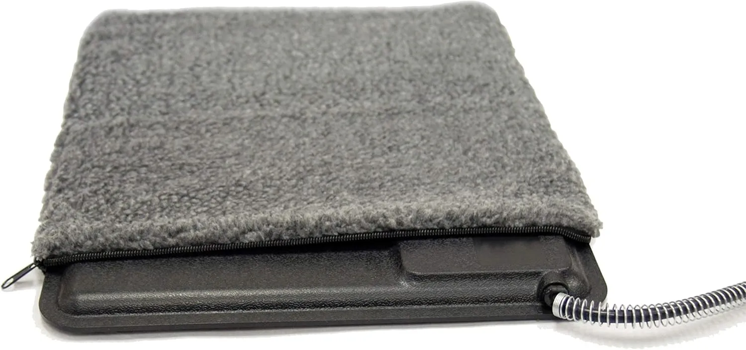 K&H Pet Products Lectro-Kennel Outdoor Heated Pad Deluxe Cover, Fits K&H Lectro-Kennel Large Pads (Heated Pads Sold Separately), Machine Washable Zippered Soft Fleece Cover - 28.5 X 22.5in Gray