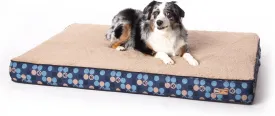 K&H Pet Products Superior Orthopedic Dog Bed Navy/Paw Large 35 X 46 X 4 Inches