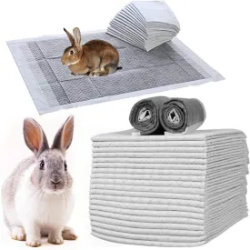 kathson 100PCS Rabbit Pee Pads 18 13in Disposable Cage Liners Super Absorbent Black Carbon Odor-Control Bunny Training Pad with Quick-Dry Surface for Bunny Guinea Pig Kitten Hedgehog Small Animals