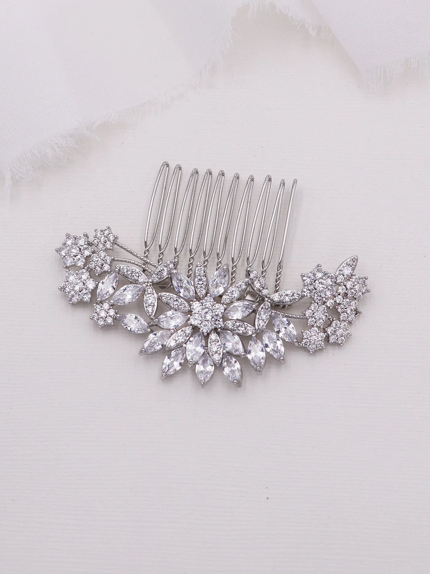 Milan CZ Bridal Comb