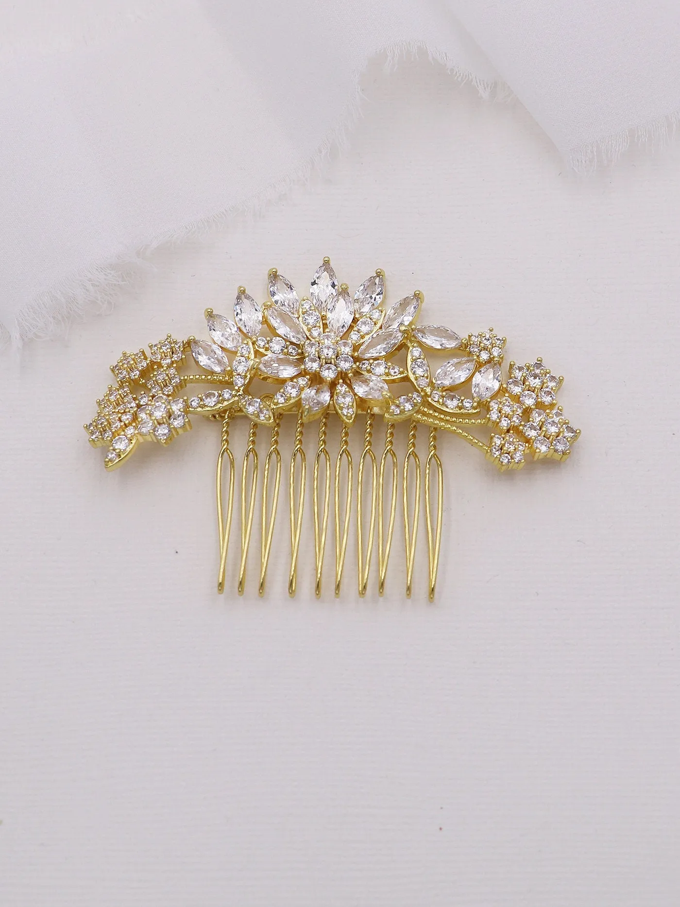 Milan CZ Bridal Comb