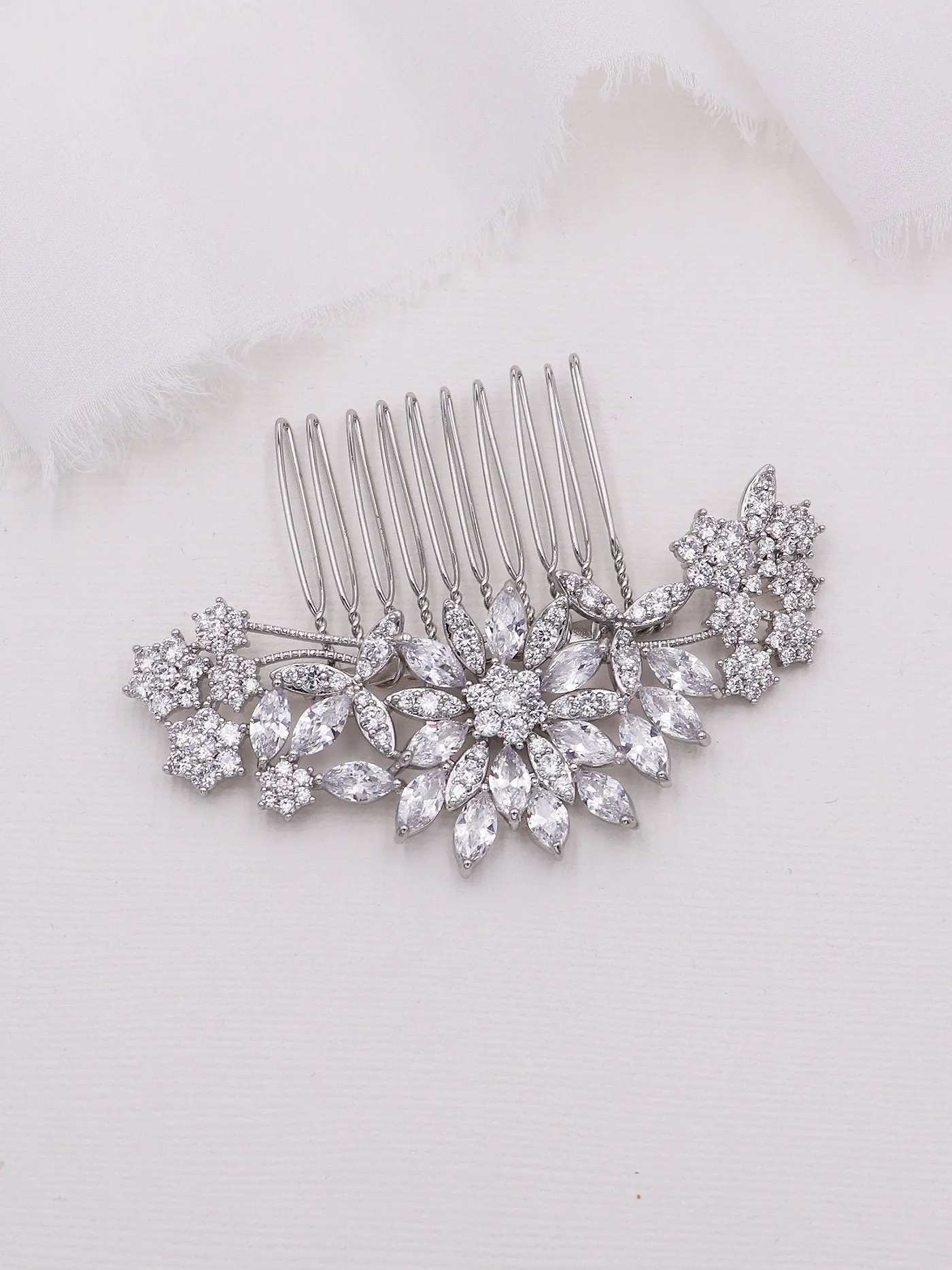 Milan CZ Bridal Comb