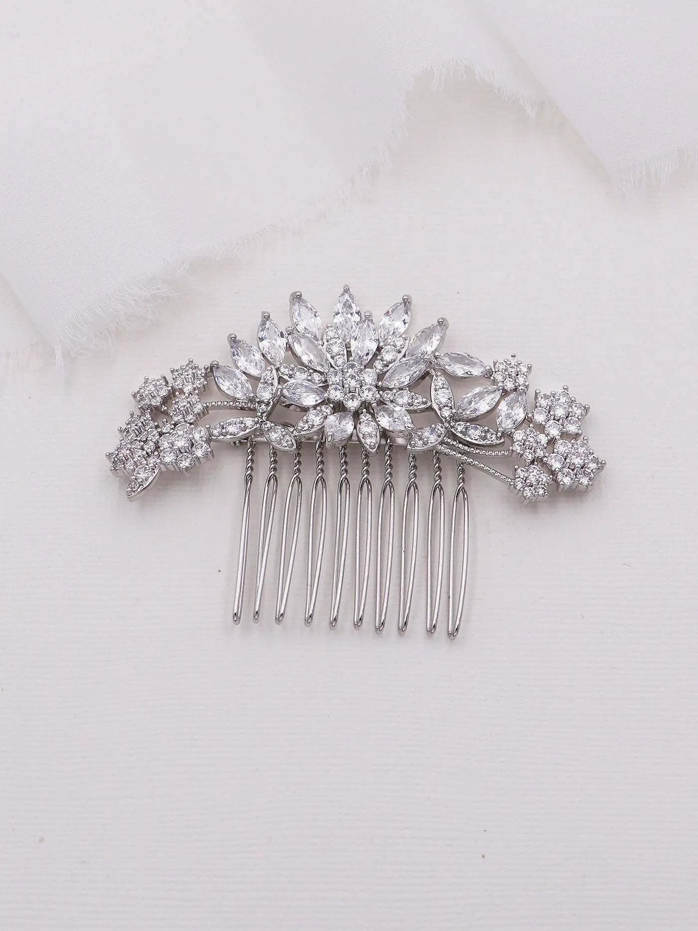 Milan CZ Bridal Comb