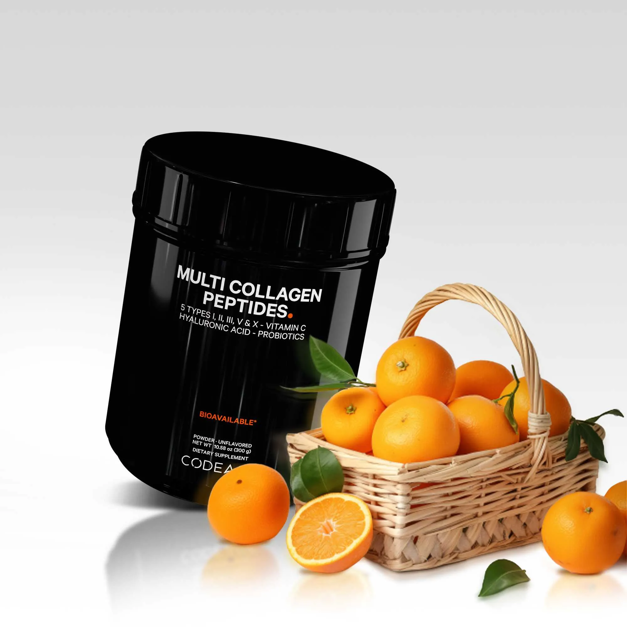 Multi Collagen Peptides Powder   Probiotics Black Edition Large