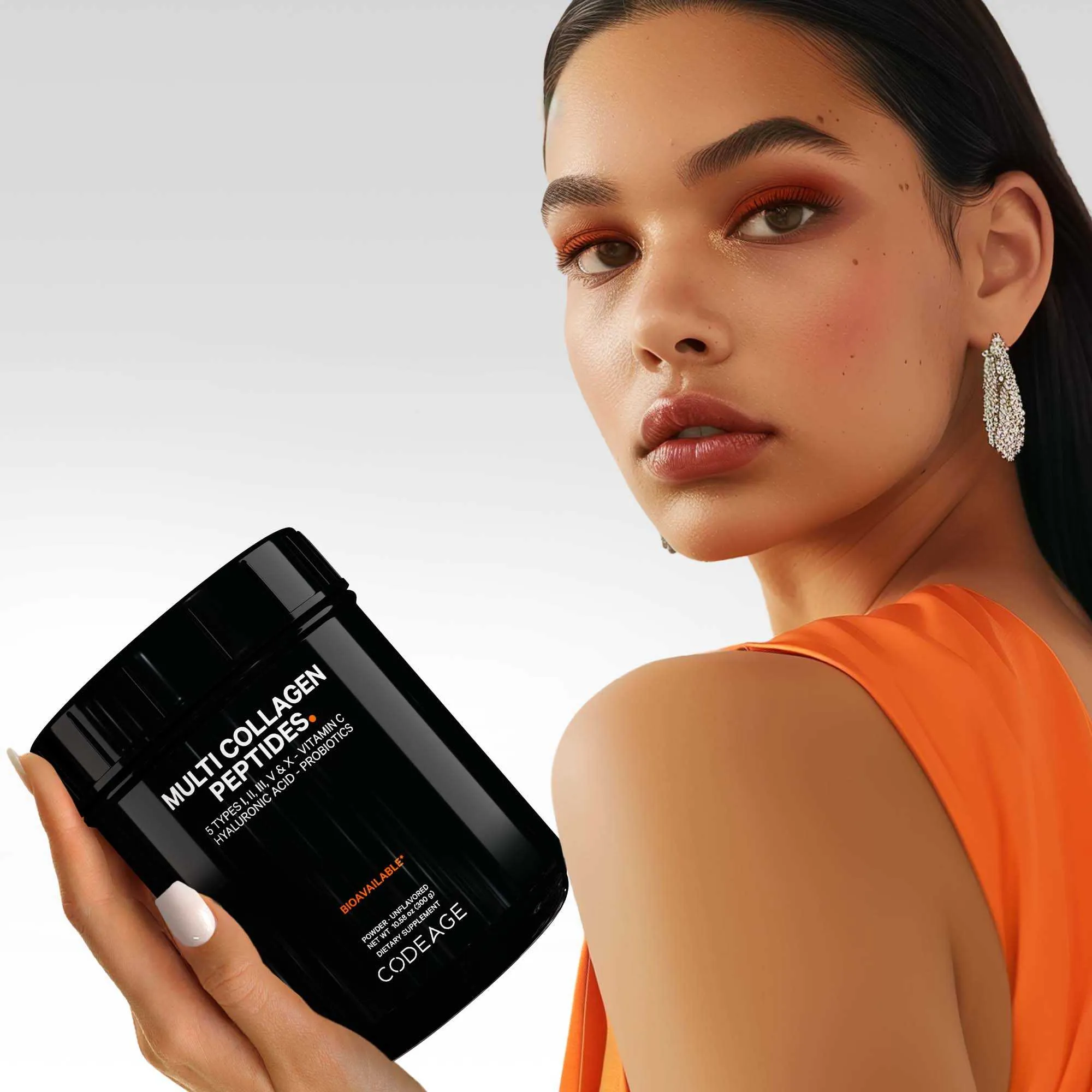 Multi Collagen Peptides Powder   Probiotics Black Edition Large