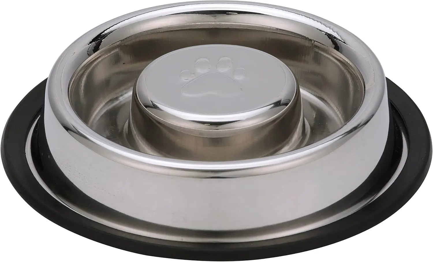 Neater Pet Brands Stainless Steel Slow Feed Bowl - Non-Tip & Non-Skid - Stops Dog Food Gulping, Bloat, Indigestion, and Rapid Eating (3/4 Cup)