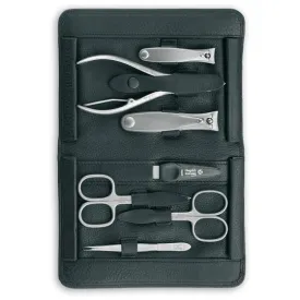Niegeloh Imantado XL 7-Piece Manicure Set, Black Leather Case