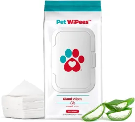 Pet Parents Pet WiPees Gland, Dog Wipes for Paws & Butt, Cat & Dog Butt Wipes, Dog & Cat Gland Cleaning Wipes, 100ct (100 Count (Pack of 1), Natural)