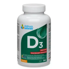 Platinum Naturals Vitamin D3 2500IU 360s