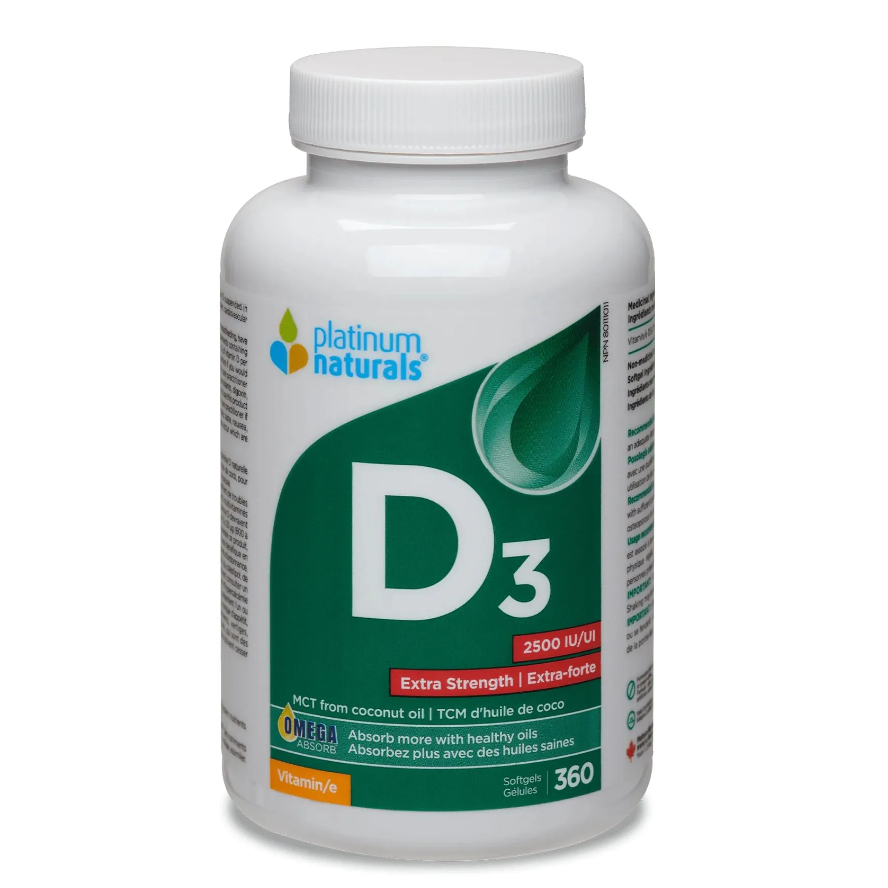 Platinum Naturals Vitamin D3 2500IU 360s