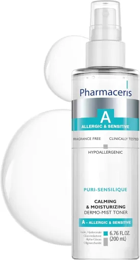 PURI-SENSILIQUE Calming & Moisturizing Dermo-Mist Toner, Facial Toner, Face Mist, Removes Impurities, Hydrates & Soothes Sensitive Skin, Hypoallergenic, Fragrance-Free, 6.76 fl oz