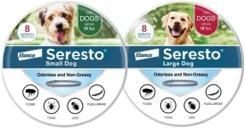Seresto Collars for Large Dog Over 18 lbs. & Small Dog Under 18 lbs Vet-Recommended For Flea & Tick Treatment & Prevention | 8 Months Protection Each