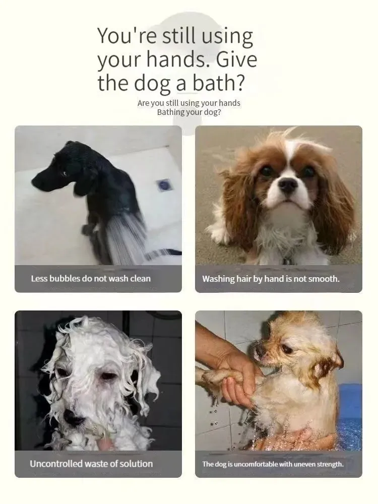Silicone Bath Brush with Shower Gel Dispenser | Soft & Comfortable for Pets and Humans