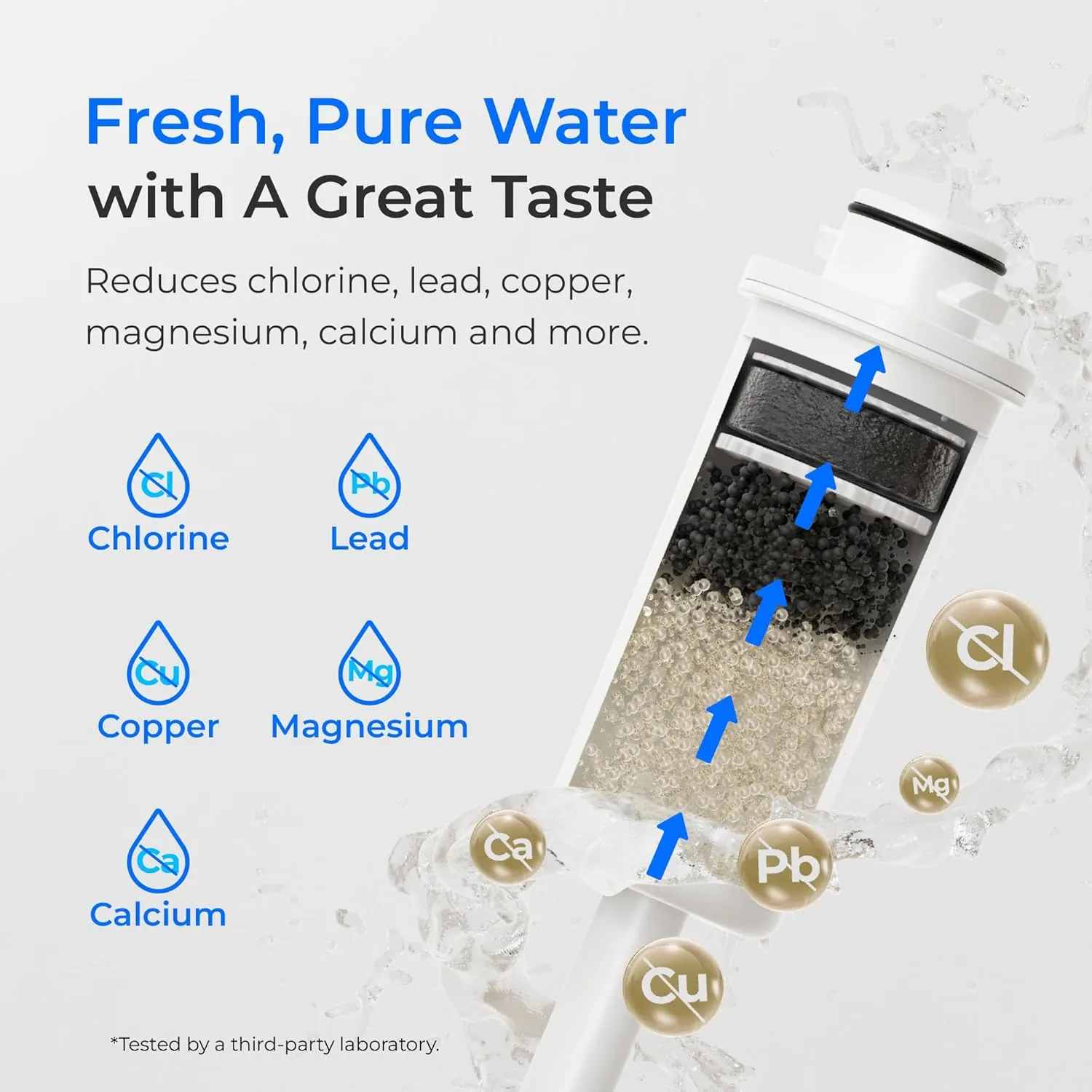 Waterdrop FreshTaste Instant Water Filter Pitcher, Rechargeable Powerful Dispenser, Reduce Chlorine, Lead, Copper, Purify, Soften Water, 17-Cup, White, Does not Lower TDS