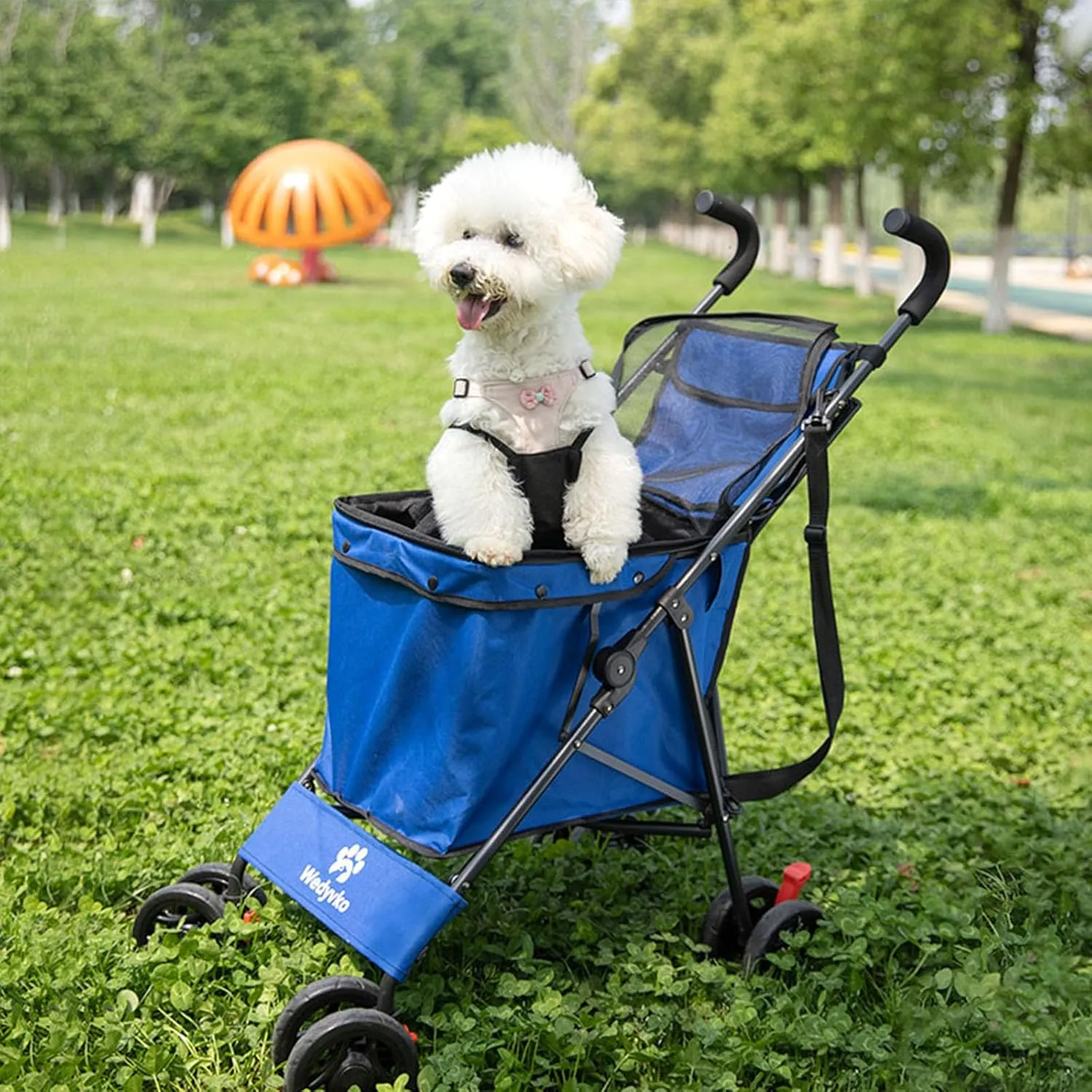 Wedyvko Multifunctional Cart, Shopping Cart, Dog Stroller for Small Dogs, Capacity 60lbs Capacity, Minimalist, for Outdoor Camping Shopping Sports Garden (Blue)