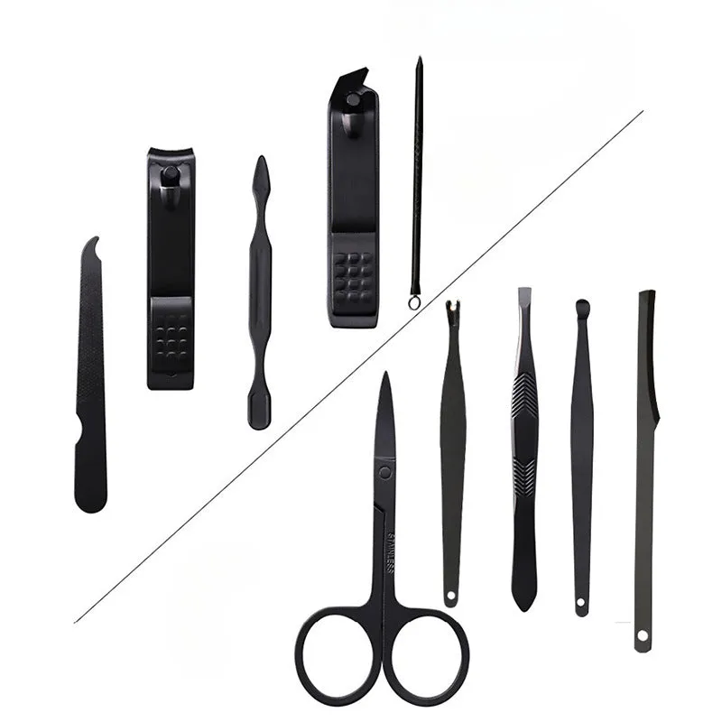 Wholesale Black Nail Clipper Set 10 Pieces