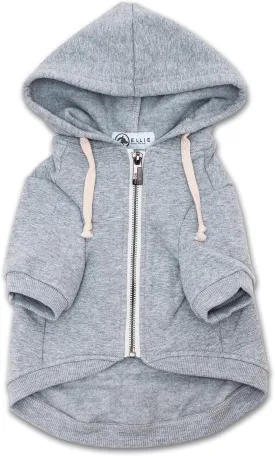Zip Up Adventure Dog Hoodie with Hook & Loop Pockets and Adjustable Drawstring Hood - XXS to XXL - Multiple Colors - Comfortable & Versatile Dog Hoodies (Light Grey, XS)
