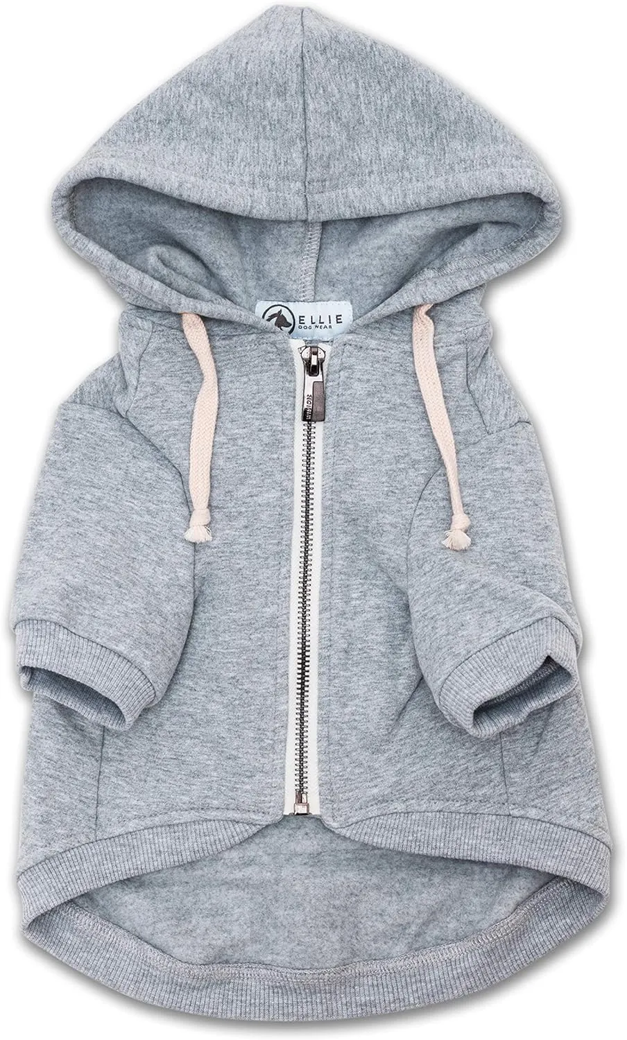 Zip Up Adventure Dog Hoodie with Hook & Loop Pockets and Adjustable Drawstring Hood - XXS to XXL - Multiple Colors - Comfortable & Versatile Dog Hoodies (Light Grey, XS)