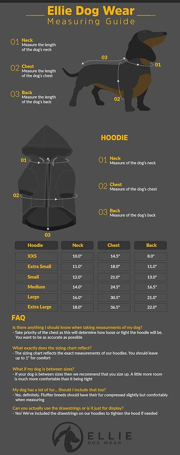 Zip Up Adventure Dog Hoodie with Hook & Loop Pockets and Adjustable Drawstring Hood - XXS to XXL - Multiple Colors - Comfortable & Versatile Dog Hoodies (Light Grey, XS)